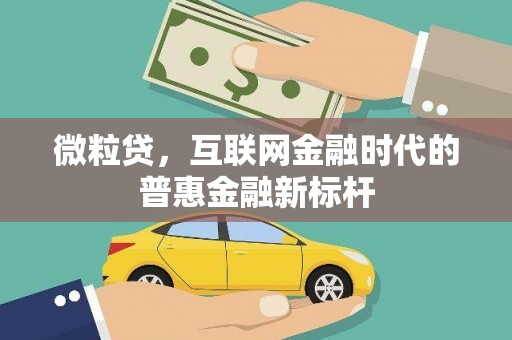 五股微粒贷，互联网金融时代的普惠金融新标杆