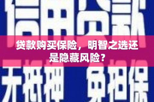 雁塔贷款购买保险，明智之选还是隐藏风险？