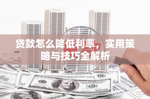 丹巴贷款怎么降低利率，实用策略与技巧全解析